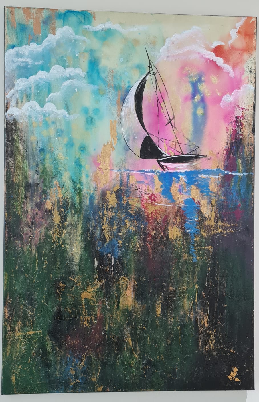 Abstract Art Boat Painting
